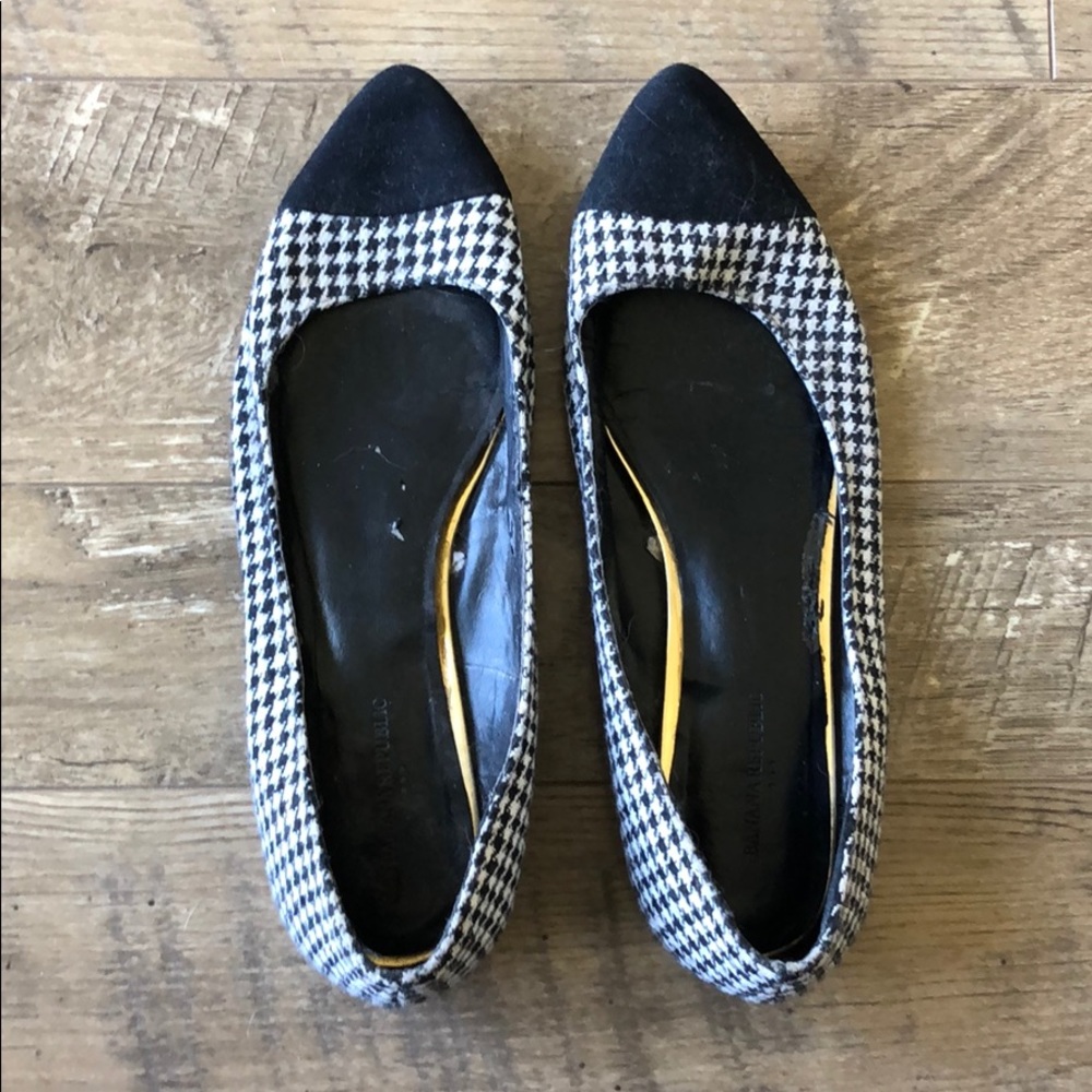 Banana Republic Black White Houndstooth Flats